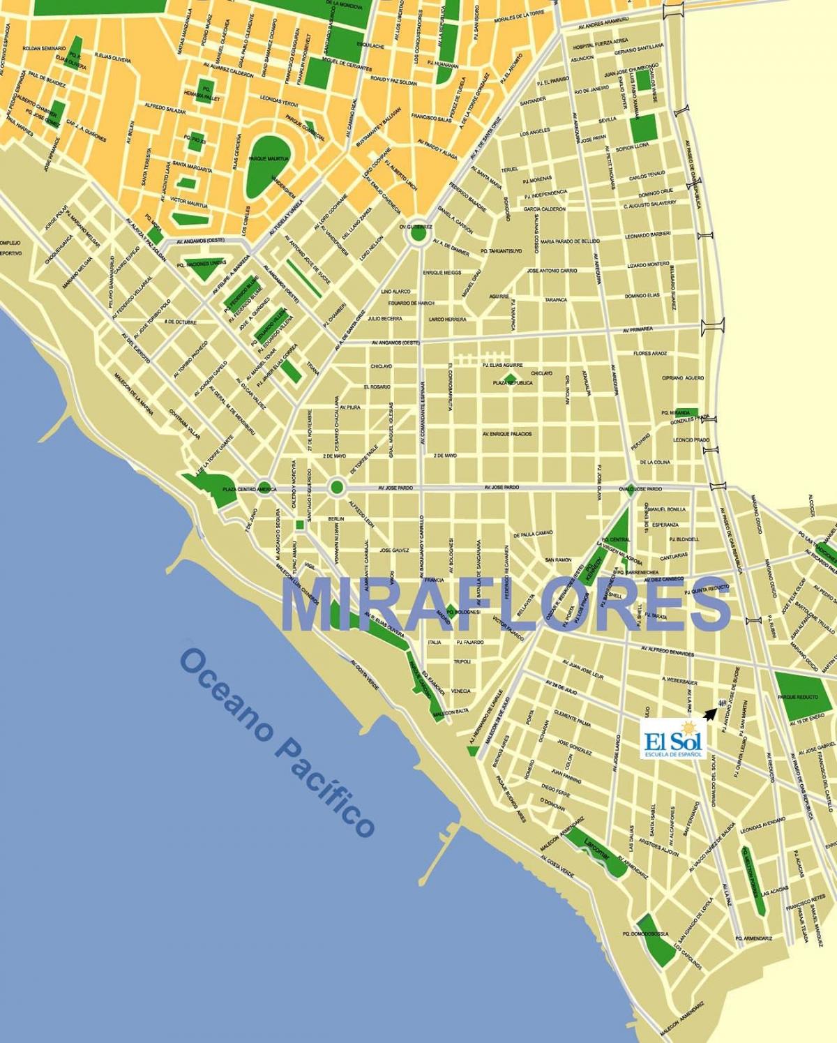 карта мирафлорес в Лиме, Перу